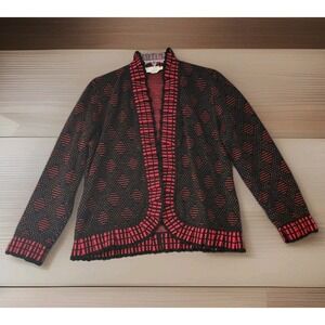 BRENDA FRENCH for FRENCH RAGS Vintage Open Front Romantic Luxury Cardigan Size L